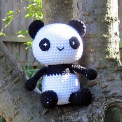панда амигуруми вязаная игрушка крючком