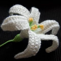 вязание цветов крючком лилии