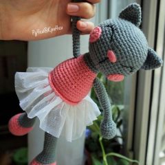 Амигуруми кошка балерина схема вязаной игрушки крючком