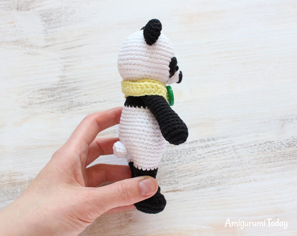 Панда-обнимашка - схема вязания амигуруми крючком