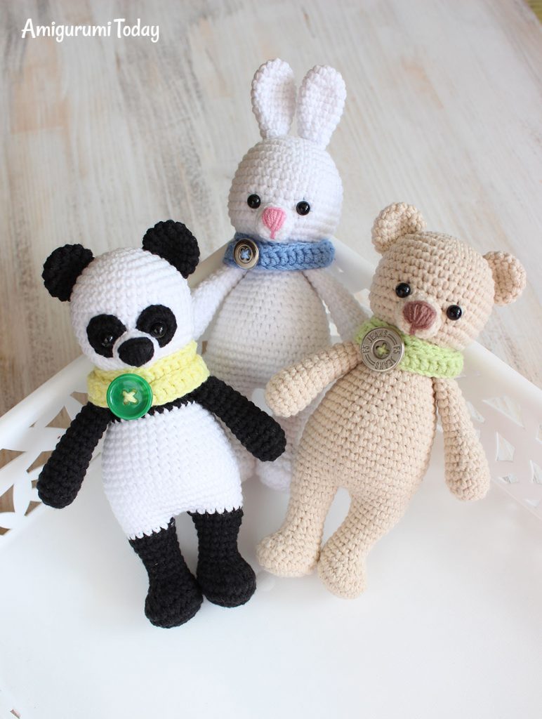 Панда-обнимашка - схема вязания игрушки